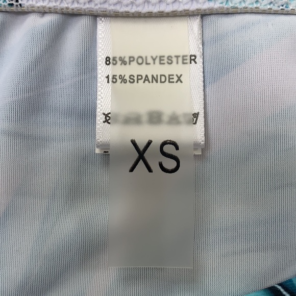 SHEIN blue bikini; high waisted palm tree bottoms - Picture 3 of 3